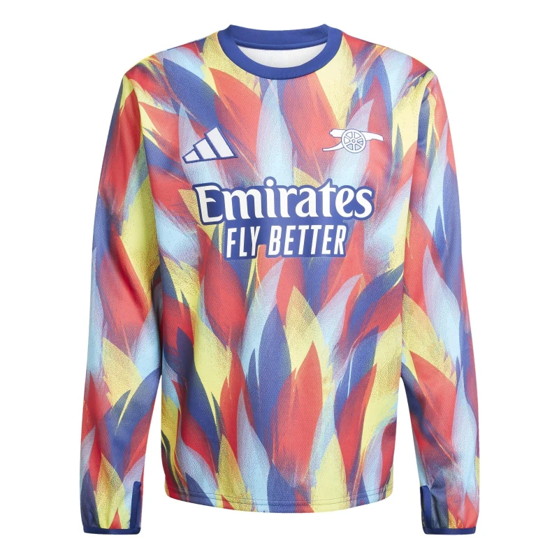 Image of adidas Arsenal Long Sleeve Pre-Match Shirt 2025 2026 Mens Blue male M