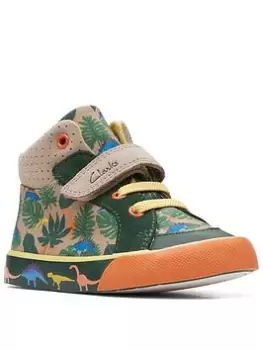 Image of Clarks Clarks Toddler City Bright Canvas Plimsoll, Olive, Size 4 Younger