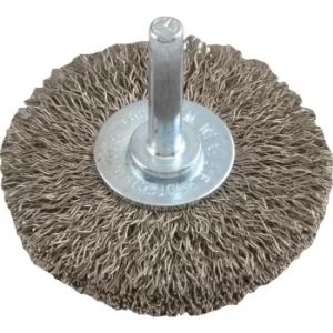 Image of 63X9MM Shaft Mounted Circular Brush, Crimp Wire, Stainless Steel