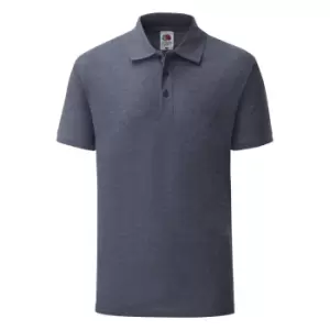 Image of Fruit Of The Loom Mens 65/35 Pique Short Sleeve Polo Shirt (3XL) (Heather Navy)