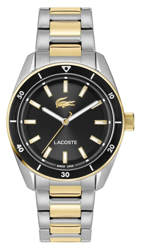Image of Lacoste 2011488 BOSTON Three-Hand Quartz (39mm) Black Dial Watch