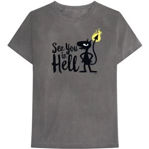 Image of Disenchantment - See You In Hell Unisex Medium T-Shirt - Grey