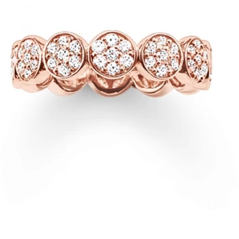 Image of Ladies Thomas Sabo Sterling Silver Size O Glam & Soul Sparkling Circles Ring