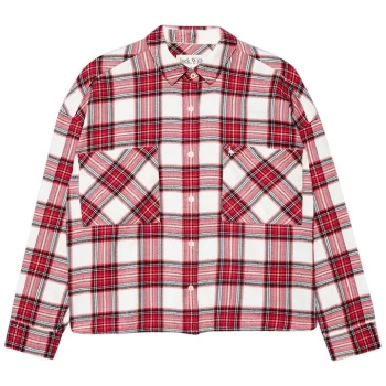 Image of Jack Wills Lara Boxy Cropped Check Shirt - Red