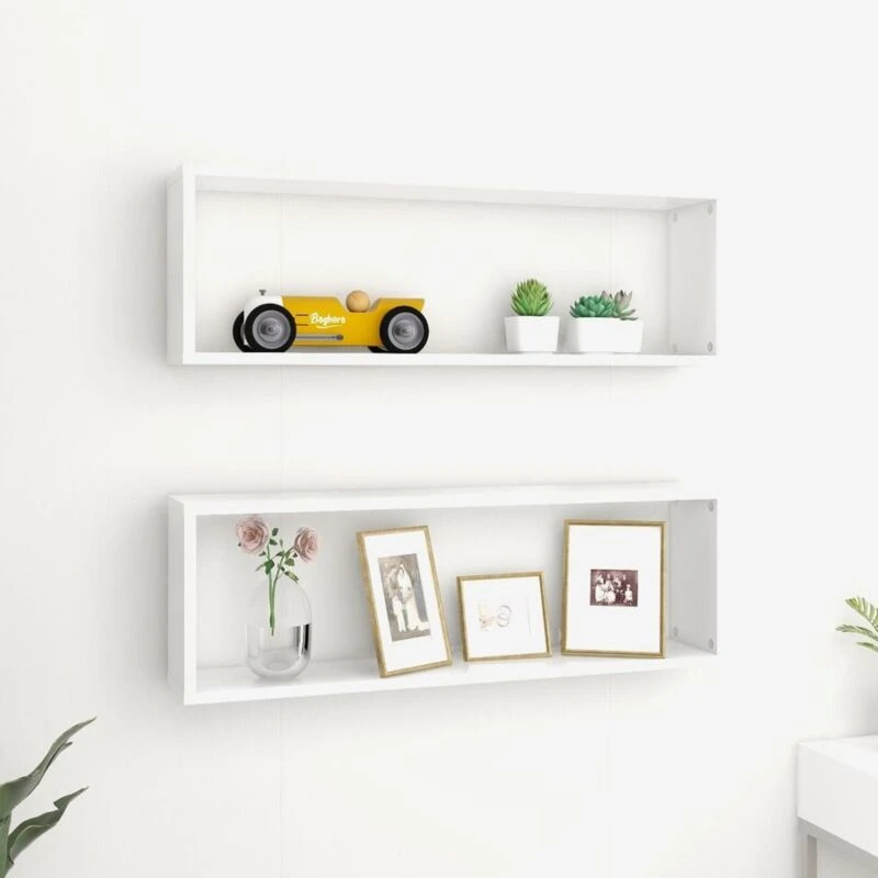 Image of VIDAXL Vidaxl - Wall Cube Shelf 2 pcs White 80x15x26.5cm Engineered Wood 8720286595244