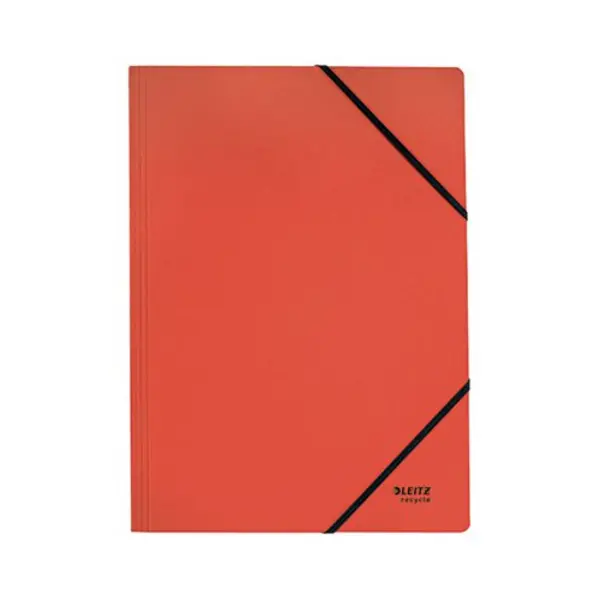 Image of Leitz Recycle Card Folder/Elastic Bands A4 Red (Pack of 10) 39080025