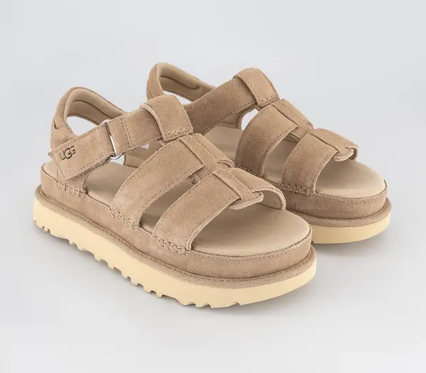 Image of UGG Womens Goldenstar Strap Sandals Driftwood Brown, 4