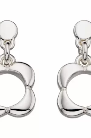 Image of Ladies Orla Kiely Silver Plated Open Flower Earrings E5474