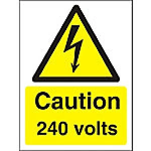 Image of Warning Sign 242 Volts Plastic 40 x 30 cm
