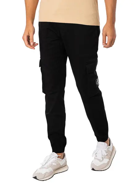 Image of Calvin Klein Jeans Skinny Washed Cargo Trousers Black L