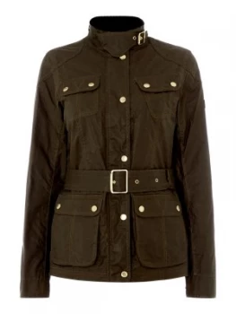 Image of Barbour Anglesey Wax Belted Jacket Green