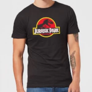 Image of Classic Jurassic Park Logo Mens T-Shirt - Black