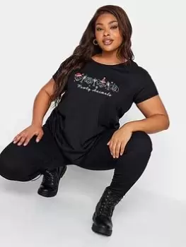 Image of Yours Novelty Tee - Party Animals, Black, Size 16, Women