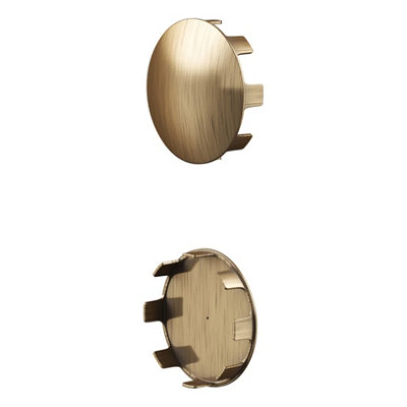 Image of Rothley Antique Brass 2 Pack Staircase Handrail Shallow End Cap (Diam) 40mm