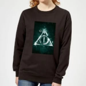 Image of Harry Potter Hallows Painted Womens Sweatshirt - Black