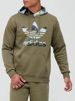 Image of adidas Originals Camo Hoodie - Khaki Size M Men