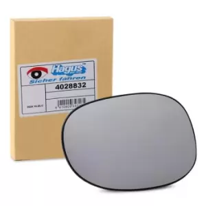 Image of VAN WEZEL Wing Mirror Glass * HAGUS * Right 4028832 Side Mirror Glass,Mirror Glass PEUGEOT,206 Schragheck (2A/C),206 CC (2D)