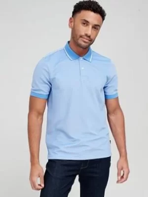 Image of Ted Baker Ellerby Small Logo Polo Shirt, Blue, Size 4, Men
