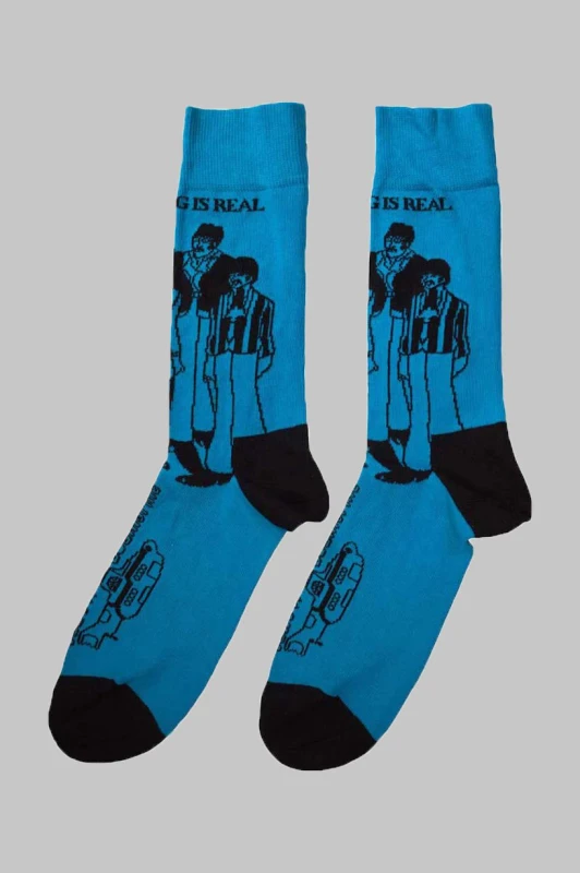 Image of The Beatles The Beatles Yellow Submarine Band Outlines Ankle Socks in Blue Blue One Size Unisex 5056737265668