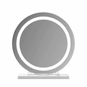 Image of At Home Comforts Lucille Hardwood Round LED Strip Frameless