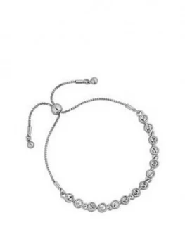 Image of Jon Richard Silver Tennis Crystal Toggle Bracelet Embellished Made With Swarovski Crystals
