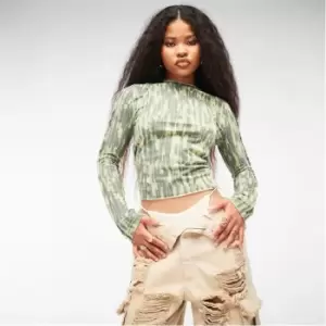 Image of Missguided Printed Raw Egde T Shirt - Multi