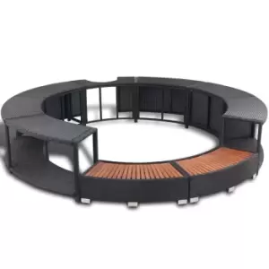 Image of Vidaxl Poly Rattan Spa Surround - Black