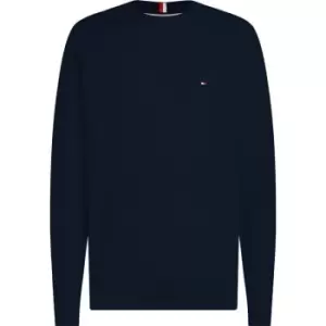 Image of Tommy Hilfiger Interlaced Structure Crew Neck - Blue