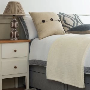 Image of Silentnight Waffle Fleece Throw - Cream