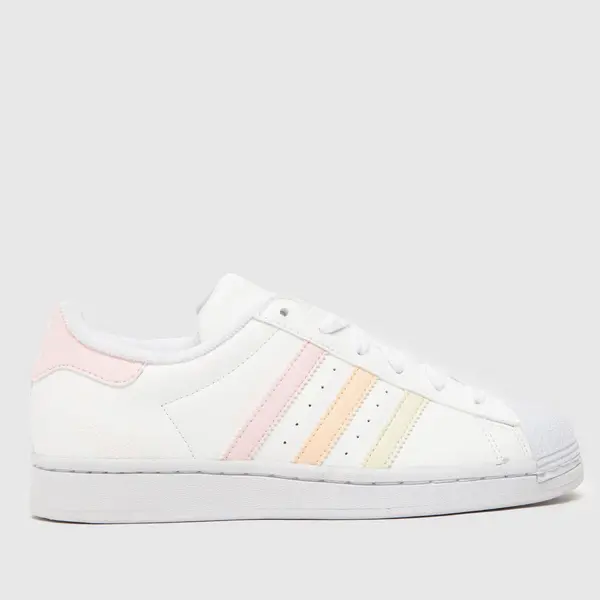 Image of adidas white multi superstar Girls Youth Trainers