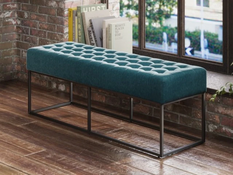 Image of LPD Boden Yale Blue Fabric Bench