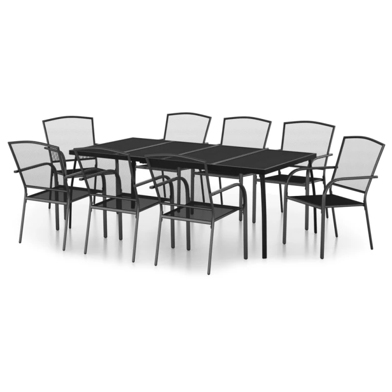 Image of VIDAXL 9 Piece Garden Dining Set Anthracite Steel Vidaxl 8720845890032