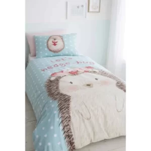 Image of Catherine Lansfield Polka Dot Hedgehog Reversible Duvet Set