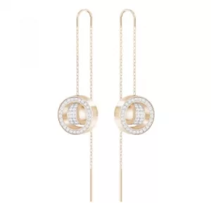 Image of Ladies Swarovski Rose Gold Plated Hollow Earrings