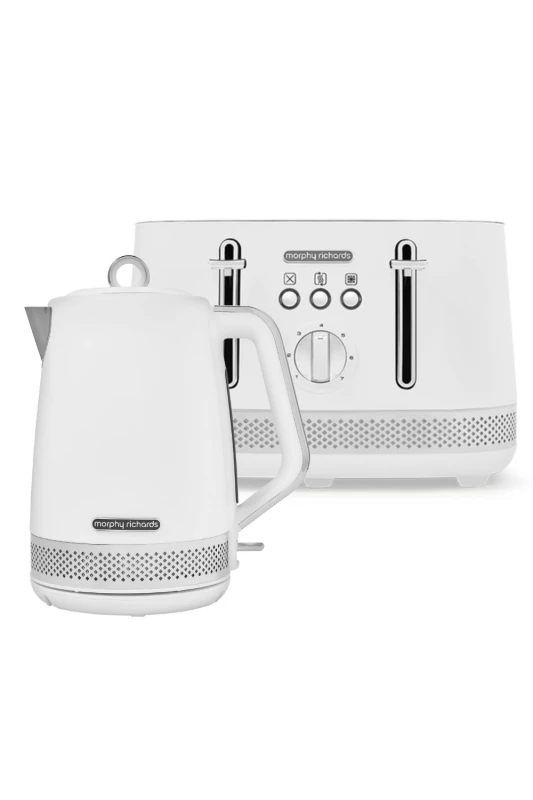 Image of Morphy Richards Illumination Kettle and Toaster Set in White White One Size Unisex 5056765430106