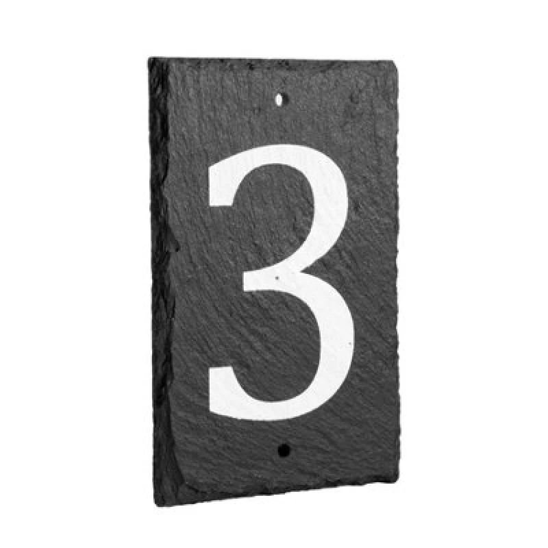 Image of Nicola Spring Slate House Sign - 9 X 14.5Cm - Number 3