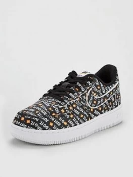 Image of Nike Air Force 1 Jdi Prm Childrens Trainer Black Orange White Size 1