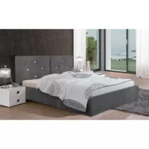 Image of Cubana Upholstered Beds - Plush Velvet, Single Size Frame, Grey - Grey