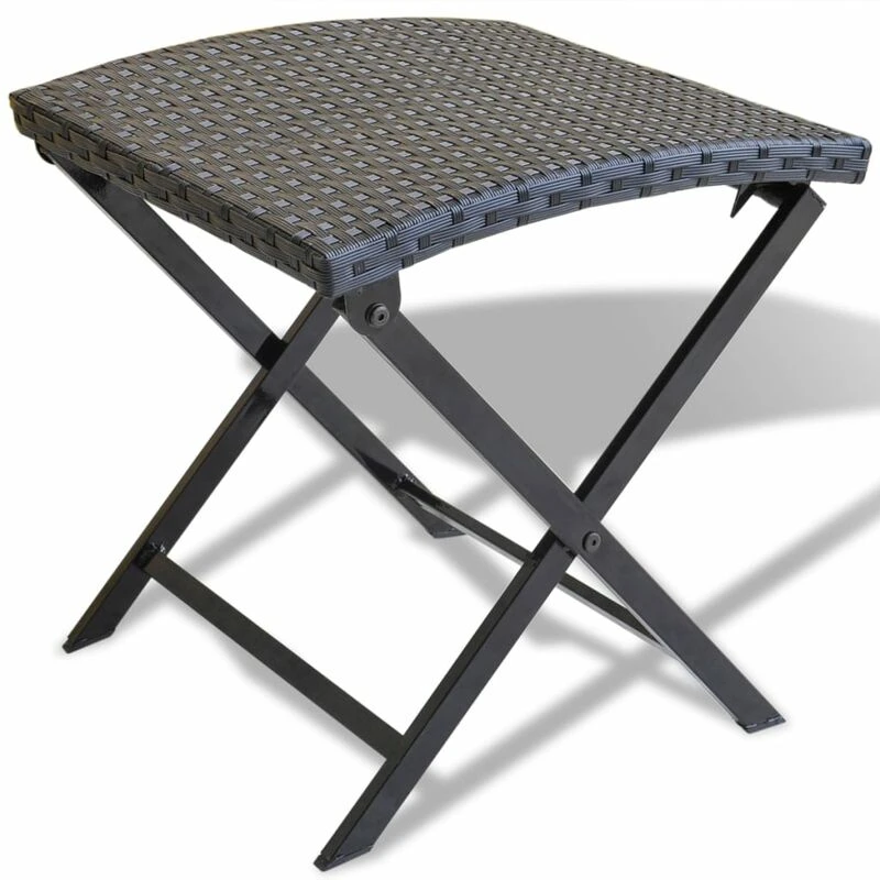 Image of VIDAXL Folding Stool Poly Rattan Black Vidaxl 8718475960508