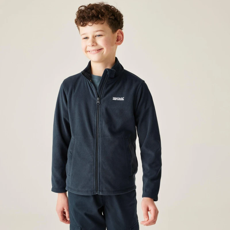 Image of Regatta Boys & Girls King Lightweight Full Zip Fleece Jacket 3-4 Years - Chest 55-57cm (Height 98-104cm) Oxford Blue Navy RKA147-0L8-3