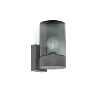 Image of Kila Dark Grey Wall Lantern Lamp Smoked 2700K IP65