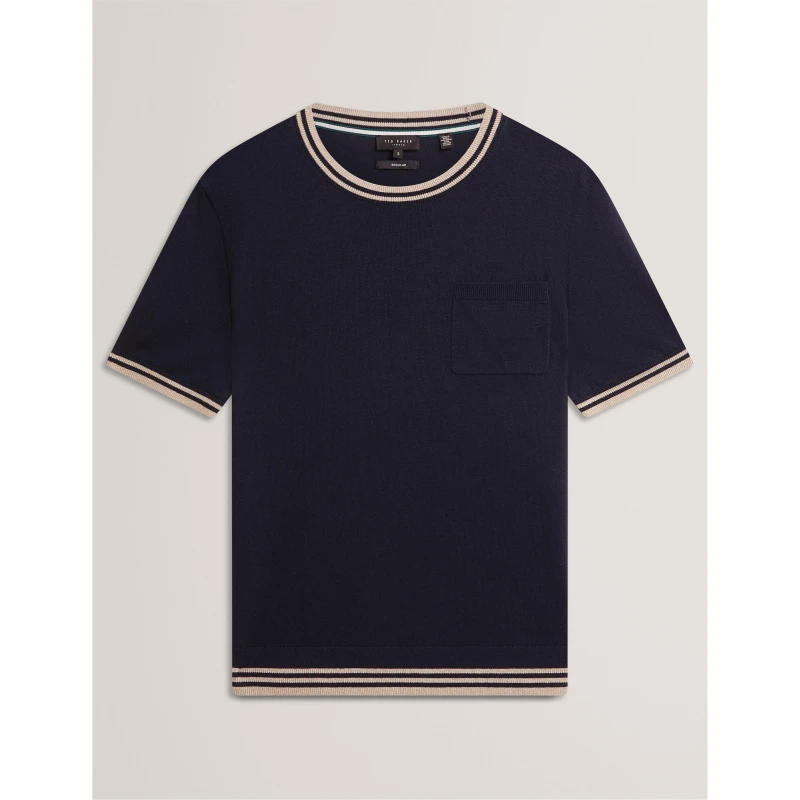 Image of Ted Baker Ted SS Linen Blend T Sn62 Navy male S (2)
