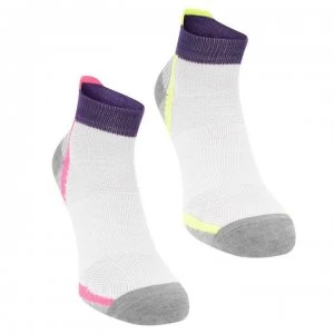 Image of Karrimor Support Socks 2 Pack Ladies - White/Yell/Pink