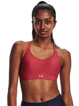 Image of Under Armour Infinity Mid Covered Sports Bra - Red