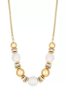 Image of Gold White Enamel And Thread Wrapped Stacker Necklace