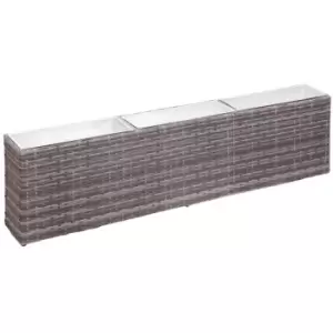 Image of Vidaxl - Garden Raised Bed with 3 Pots 150x20x40cm Poly Rattan Grey - Grey