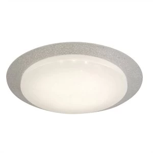 Image of Integrated LED 1 Light Flush Ceiling Light White Glass Shade