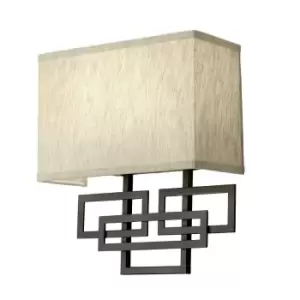Image of Twin Wall Light 1920's Style Glass Opaque Shades Oil Rubbed Bronze LED E14 60W