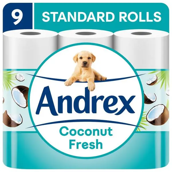 Image of Andrex Coconut Fresh 9 Toilet Rolls