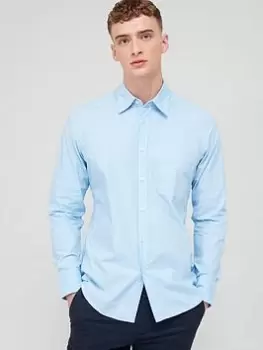 Image of BOSS Relegant_6 Regular Fit Long Sleeve Shirt - Blue Size M, Men